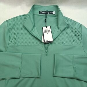 NWT RLX Ralph Lauren Women's L Performance Quarter Zip Haven Green Pullover Golf